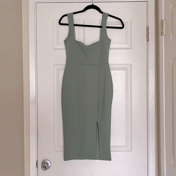 NastyGal Sage Green Bodycon Dress - Picture 1 of 2